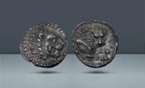 Ancient Coins - Cyprus, Amathus. Wroikos, c. 350 BC, AR Obol. Ex NAC sale 114, 2019, 270. Privately purchased from Spink & Son in the 60s. From the collection of a Discerning collector.