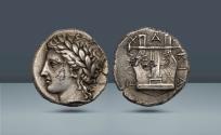 Ancient Coins - Macedon, Chalkidian League. Olynthos, c. 365 BC, AR Tetradrachm