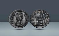 Ancient Coins - Roman Empire, Phrygia. Julia Domna, 160-217 AD. Wife of Septimius Severus. Struck in Laodicea, c. 196-202 AD, AR Denarius. Acquired in 1967 from Stacks, New York.
