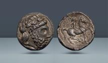 Ancient Coins - CELTIC. Pannonia. c. 3rd-2nd century BC. AR Tetradrachm. Ex Helios Numismatik 2, München 2008, Lot 9