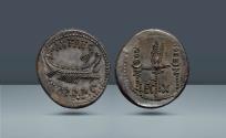 Ancient Coins - Roman Republic, Mark Antony, 44-30 BC, military mint moving with Antony (Patrae?), c. 32-31 BC, AR Denarius, 3.70g) Ex Schweizerische Kreditanstalt 3, 19 April 1985, Lot 469