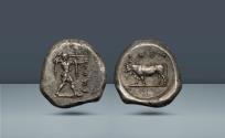 Ancient Coins - Lucania, Poseidonia. AR Nomos, c. 470-445 BC. Ex G&M 211, 4 March 2013, lot 14