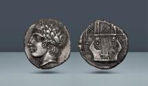 Ancient Coins - MACEDONIA. Olynthus. c. 382-379 BC. AR Tetradrachm. From an old Belgian collection assembled in the late 1940's-1960's
