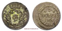 World Coins - Corsican Republic PASQUALE PAOLI 4 SOLDI 1765 Corte BILLON 45/70 VERY RARE (RRR) Italian coin for sale