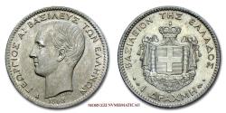 World Coins - George I of Greece King of the Hellenes Drachma 1868 Paris SILVER 60/70 World coin for sale