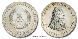 World Coins - German Democratic Republic 20 Marks 1966 Gottfried Wilhelm Leibniz Berlin SILVER World coin for sale