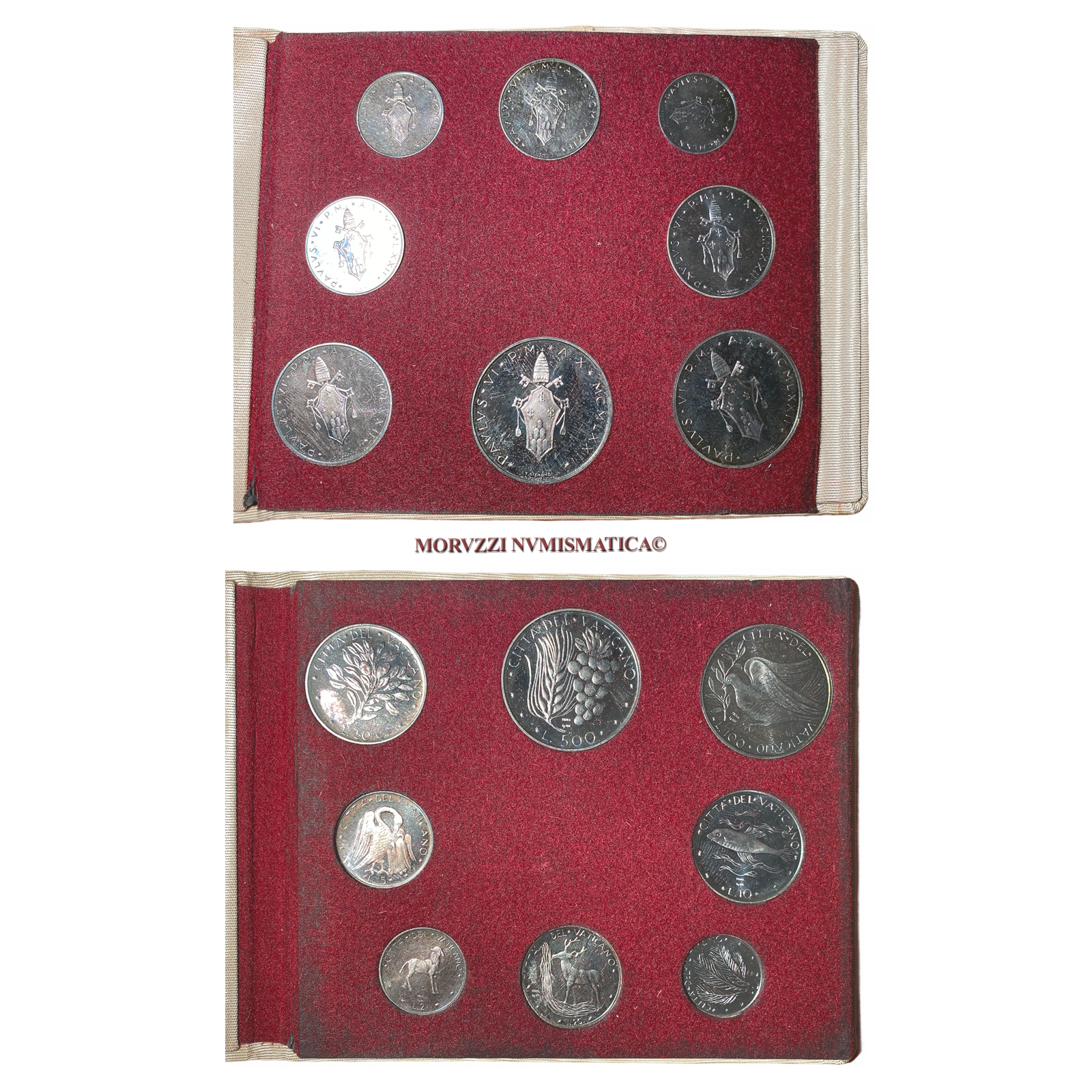 1972 Vatican City 記念硬貨セット Vatican City State Pope Paul VI Official BU Set (8 trial coins