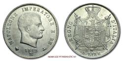 World Coins - Napoleon I King of Italy 5 LIRE 1812 Milan SILVER 50/70 RARE (R) Italian coin for sale