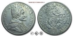 World Coins - Papal States, Pope INNOCENT XI, Odescalchi, PIASTRA, AN I, Mint of Rome, SILVER, EF (55/70), (Muntoni 41)