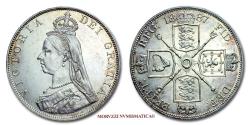 World Coins - Queen Victoria of United Kingdom SILVER DOUBLE FLORIN 1887 Jubilee Coinage 1887-1893 London 63/70 World & British coin for sale
