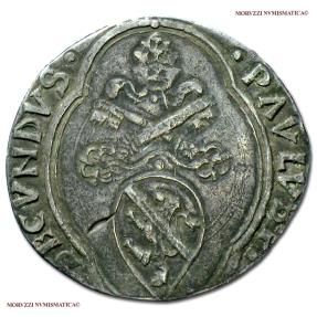 World Coins - PAPAL STATES PAUL II GROSSO SPOLETO SILVER 40/70 EXTREMELY RARE (Muntoni 80) Papal coin