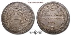 World Coins - Papal States, Pope Clement XI, Albani, MEZZA PIASTRA, AN VIIII, FIAT PAX IN VIRTVTE TVA, Mint of Rome, SILVER, EF (55/70), (Muntoni 54a)