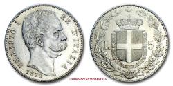 World Coins - Kingdom of Italy Humbert I 5 LIRE 1879 SILVER italian coin