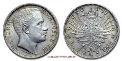World Coins - Kingdom of Italy Victor Emmanuel III 2 LIRE 1902 Aquila Sabauda SILVER 58/70 RARE (R) World & Italian coin for sale