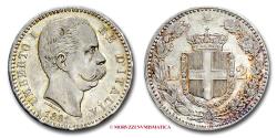 World Coins - Kingdom of Italy Humbert I 2 LIRE 1881 Silver near UNCIRCULATED italian coin