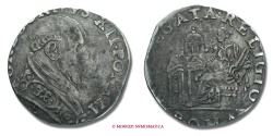 World Coins - PAPAL STATES GREGORY XIII TESTONE papal coin
