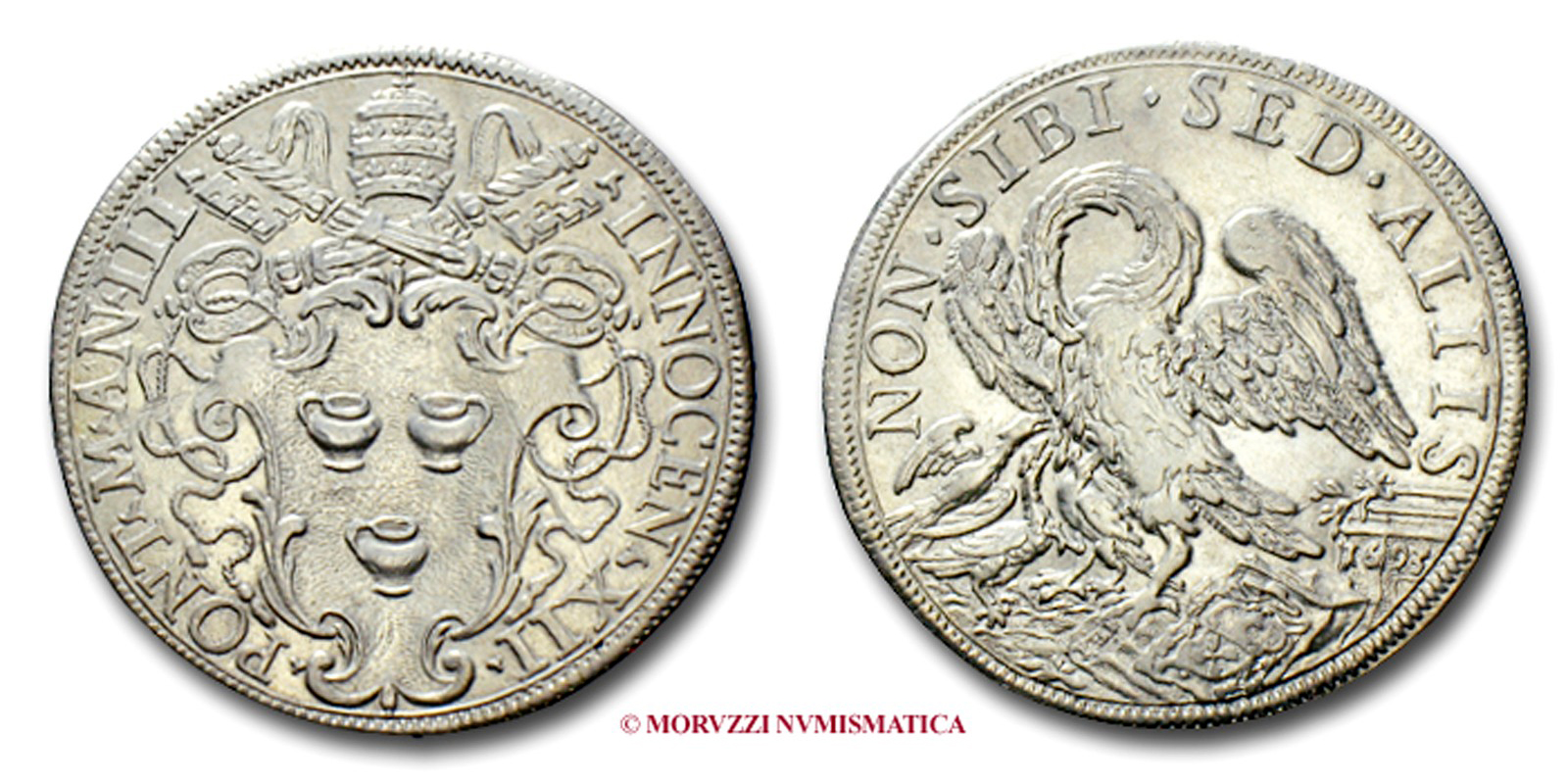 紀念章  6枚 PAPAL STATES INNOCENT XII 1/2 PIASTRA 1693 A. III papal coin