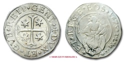 World Coins - Genoa Doges elected for two years SCUDO 1675 SILVER RARE (R) italian coin