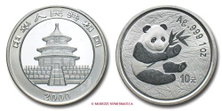 World Coins - PEOPLE'S REPUBLIC OF CHINA 10 YUAN 2000 TEMPLE OF HEAVEN PANDA RARE (R) chinese coin