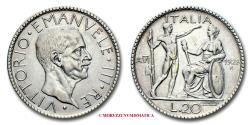 World Coins - Kingdom of Italy Victor Emmanuel III 20 LIRE 1928 Littore italian coin