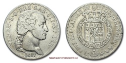 World Coins - Kingdom of Sardinia Victor Emmanuel I 5 LIRE 1817 Turin SILVER RARE (R) italian coin