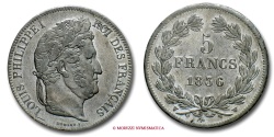 World Coins - FRANCE LOUIS PHILIPPE I 5 FRANCS 1833 W LILLE french coin