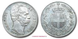 World Coins - Kingdom of Italy Humbert I 5 LIRE 1879 SILVER italian coin
