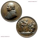 World Coins - Pope Pius IX Extraordinary Bronze Medal 1869 A XXIV Opening of the First Vatican Council: Jesus hands over the keys Opus Giuseppe e Francesco Bianchi 60/70 RARE (Bartolotti XXIV-8)