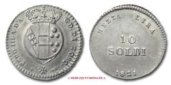 World Coins - Grand Duchy of Tuscany Ferdinand III MEZZA LIRA (10 SOLDI) 1821 Florence SILVER RARE (R) italian coin