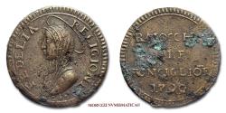World Coins - Austrian occupation of Ronciglione MADONNINA DA 3 BAIOCCHI COPPER 40/70 VERY RARE (RR) Papal coin for sale
