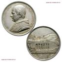 World Coins - Gregory XVI Silver Medal 1845 A. XV Construction of the bridge of Galloro Opus Giuseppe Girometti VERY RARE (RR) Papal medal for coins