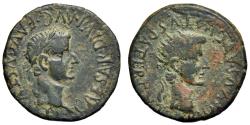 Ancient Coins - TIBERIUS. Æ. As. Tarraco. Augustus deified. 15 AD