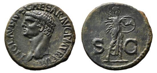 CLAUDIUS. Æ. As. MINERVA. A.D. 41 | Roman Imperial Coins