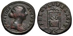 Ancient Coins - FAUSTINA JUNIOR. Æ. Dupondius. SAECVLI FELICIT. 147-175 AD