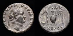 Ancient Coins - VESPASIAN. AR. Denarius. Pontifical Instruments. 72-73 AD.