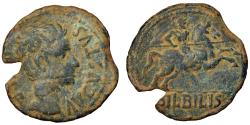 Ancient Coins - AUGUSTUS. As. / BILBILIS. / Horseman with lance. 27 BC-14 AD. Calatayud, Zaragoza, Spain.