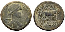 Ancient Coins - CELSA. Æ. As. Yoke of bulls. 44-42 BC.