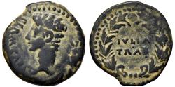 Ancient Coins - AUGUST. Æ. As. IVLIA TRAD. 12-6 a.m. C. (Colonia Ivlia Tradvcta, Spain).