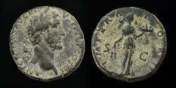 Ancient Coins - ANTONINO PIO. Æ. Sestertius. Good Faith , 143-144 AD.