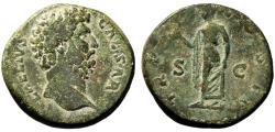 Ancient Coins - AELIUS. Æ. Sestertius. Hope. 137 AD