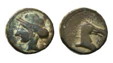 Ancient Coins - Calco. TANIT. Æ. Carthaginian occupation. II Punic War (218-210 BC)