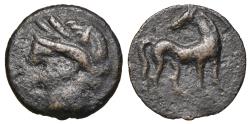 Ancient Coins - Calco. TANIT. Æ. Carthaginian occupation. II Punic War (218-210 BC)