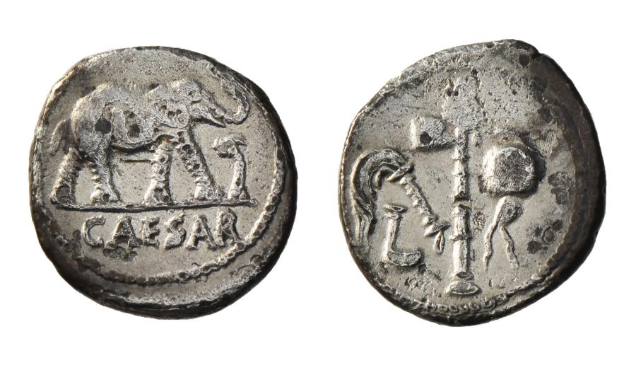 JULIUS CAESAR. Denarius. ELEPHANT. | Roman Imperial Coins