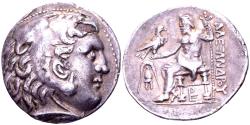 Ancient Coins - Macedonian Kingdom, Alexander III the Great 336-323 BC. AR Tetradrachm (Fourrée, 28 mm, 12.96 gram) Pella, posthumous issue, circa 275-270 BC