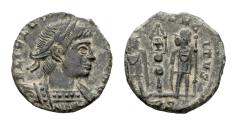 Ancient Coins - Cross on Standard - Constantius II 337-361. AE Follis (14 mm, 1.44 gram) Trier 337-340