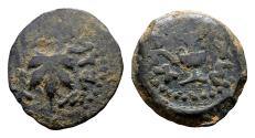 Ancient Coins - Judaea, Jewish War 66-70, AE Prutah (18 mm, 2.89 gram) dated Year 2, 68-69
