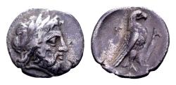 Ancient Coins - Elis, Olympia. AR Hemidrachm (15mm, 2.49 gram) Late 4th-mid 3rd century BC