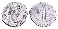 Ancient Coins - Antoninus Pius 138-161. AR Denarius (18 mm, 3.02 gram) Rome 143-144