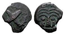 Ancient Coins - Judaea, Procurators. Antonius Felix AD 52-59/60, under Claudius 41-54, AE Prutah (15 mm, 2.15 gram) dated AD 54