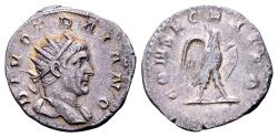 Ancient Coins - Divus Traianus (died 117). AR Antoninianus (22 mm, 3.98 gram) Mediolanum 250-251
